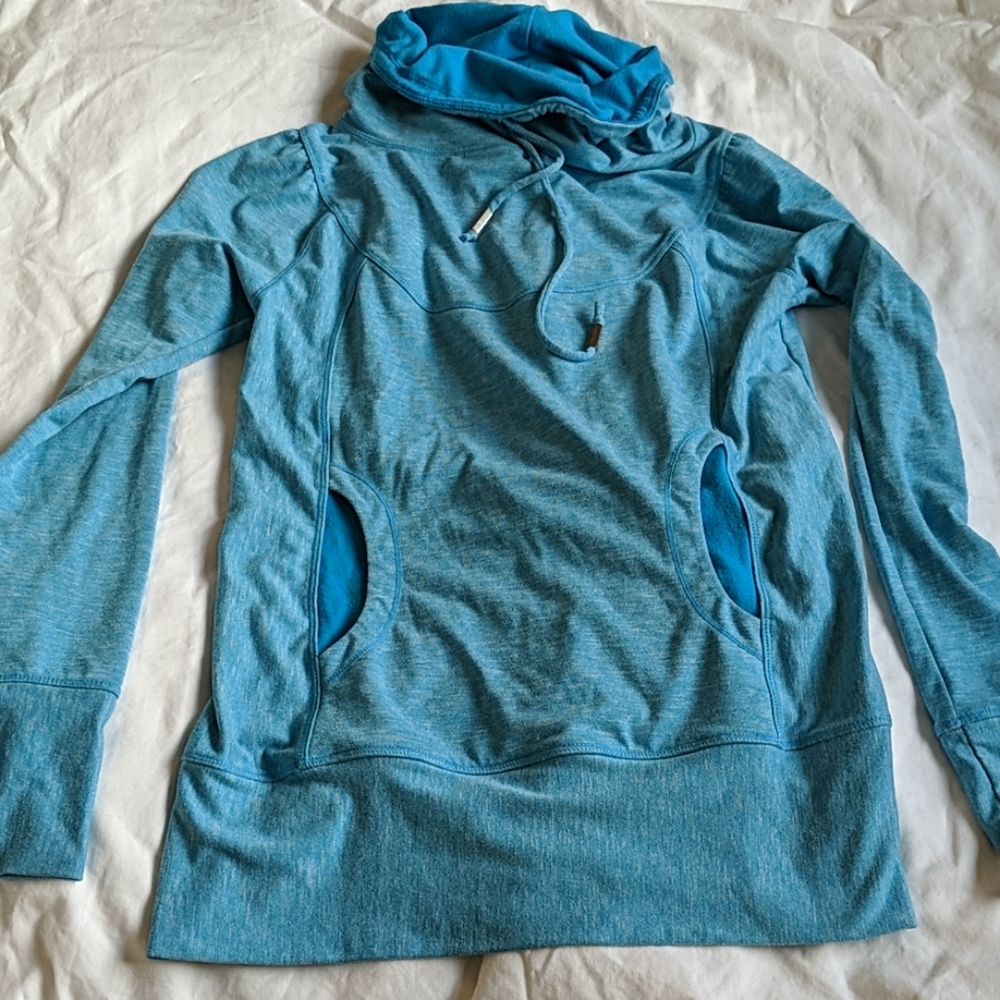 Prana aqua cowl neck sweatshirt